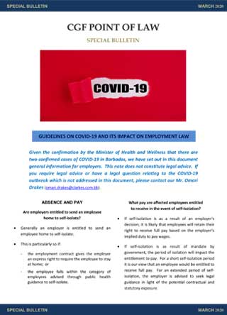Special News Bulletin  re. COVID-19